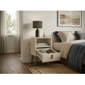 Mesa de Cabeceira Búzio 1 Gaveta - Off White