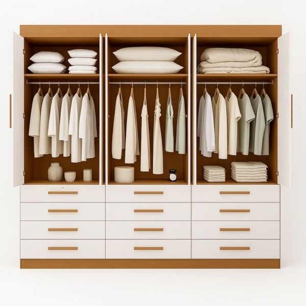 Guarda-Roupa Casal Austin Plus 6 Portas e 12 Gavetas - Cinamomo