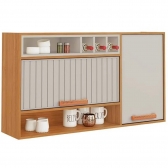 Armário Aéreo Júpiter 1.20m com Porta Basculante - Cinamomo/Off White