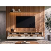Conjunto Sala de Estar Trevo Begônia Nature Vezzo Móveis