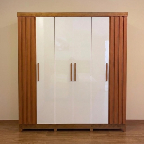Guarda-Roupa Casal Cabo Frio 6 Portas - Nature/Off White