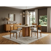Conjunto Mesa de Jantar Granada 1,60m  4 Cadeiras Azaleia