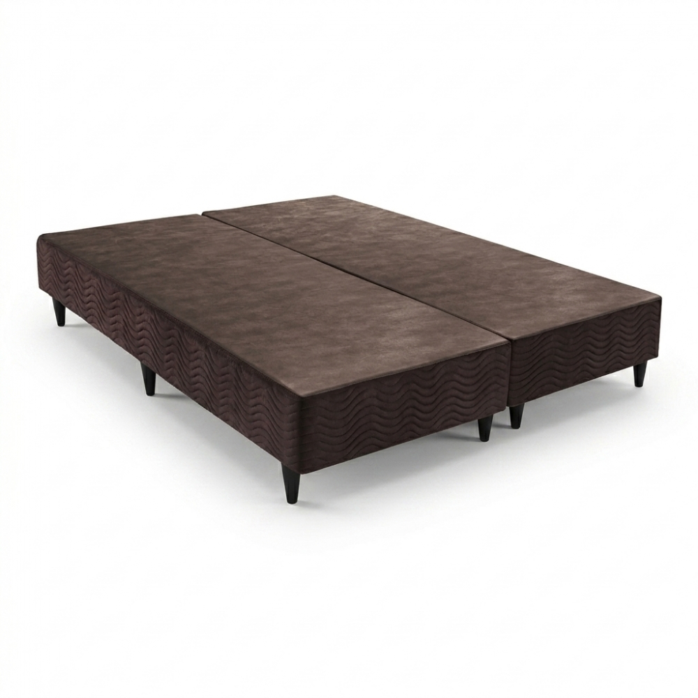Base Box Sommier Queen 1,58m Camurça Marrom