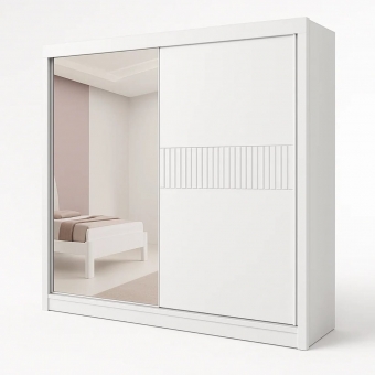 Guarda-Roupa Casal Fresno 2 Portas de Correr e 6 Gavetas