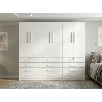 Guarda-Roupa Casal Austin Plus 6 Portas e 12 Gavetas