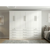Guarda-Roupa Casal Austin Plus 6 Portas e 12 Gavetas - Branco