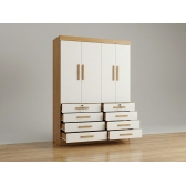 Guarda-Roupa Casal Austin 4 Portas e 8 Gavetas - Cinamomo/Off White