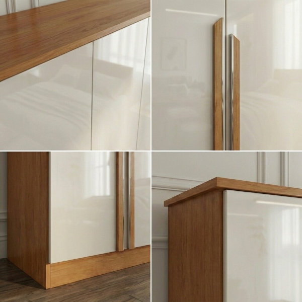 Guarda-Roupa Casal Bianca 6 Portas e 6 Gavetas 100% MDF - Nature/Off White