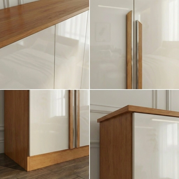Guarda-Roupa Casal Bianca 6 Portas e 6 Gavetas 100% MDF - Nature/Off White