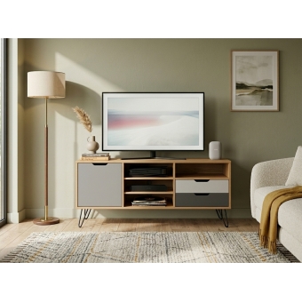 Rack para TV Glenda Escandinavo com Gavetas e Nichos