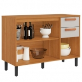 Balcão de Cozinha Júpiter 1.20m 3 Portas e 2 Gavetas - Cinamomo/Off White