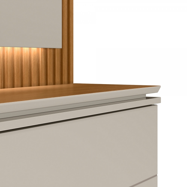 Home New Saragoça Painel Ripado com LED - Nature/Off White