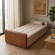 Sofá-Cama Copacabana com Baú 3 Lugares Assento em Espuma D26 - Bege/Corino