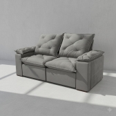 Sofá Retrátil e Reclinável Grécia com Pillow Top - Cinza
