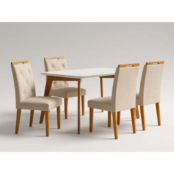 Conjunto Mesa de Jantar Medelin 1,20m 4 Cadeiras Imperatriz
