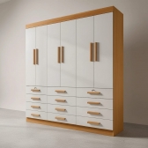 Guarda-Roupa Casal Austin Plus 6 Portas e 12 Gavetas - Cinamomo/Off White