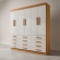 Guarda-Roupa Casal Austin Plus 6 Portas e 12 Gavetas - Cinamomo/Off White