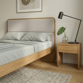 Cama de Casal Moderni 1,51m Amêndoa Off White