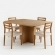 Conjunto Mesa Jantar Bosque 90x90 Nogal 4 Cad