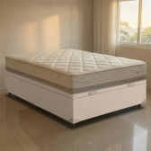 Conjunto Cama Box Baú Casal Vegas 138x188 Palha