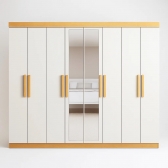 Guarda-Roupa Casal Bravo Easy Slim 8 Portas e 4 Gavetas - Amêndoa/Off White