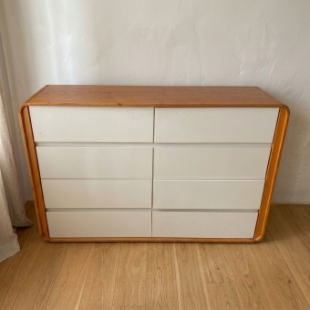 Cômoda 8 Gavetas 1.52m Moderni Amêndoa/Off White