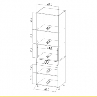Paneleiro Simone Mendes 4 Portas Ripadas 1 Gaveta 70cm 100% MDF