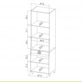 Paneleiro Simone Mendes 4 Portas Ripadas 1 Gaveta 70cm 100% MDF - Carvalho/Greige