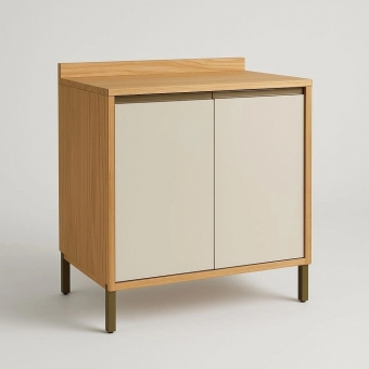 Cozinha Andira 2 Peças Aéreo e Balcão 80cm Amênd/Off White