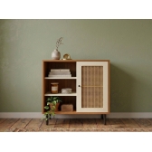 Buffet Aparador Frida com Porta em Palhinha - Cinamomo/Off White