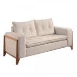 Sofá 2 lugares Madri - Chenille Bouclê Creme - 156 cm
