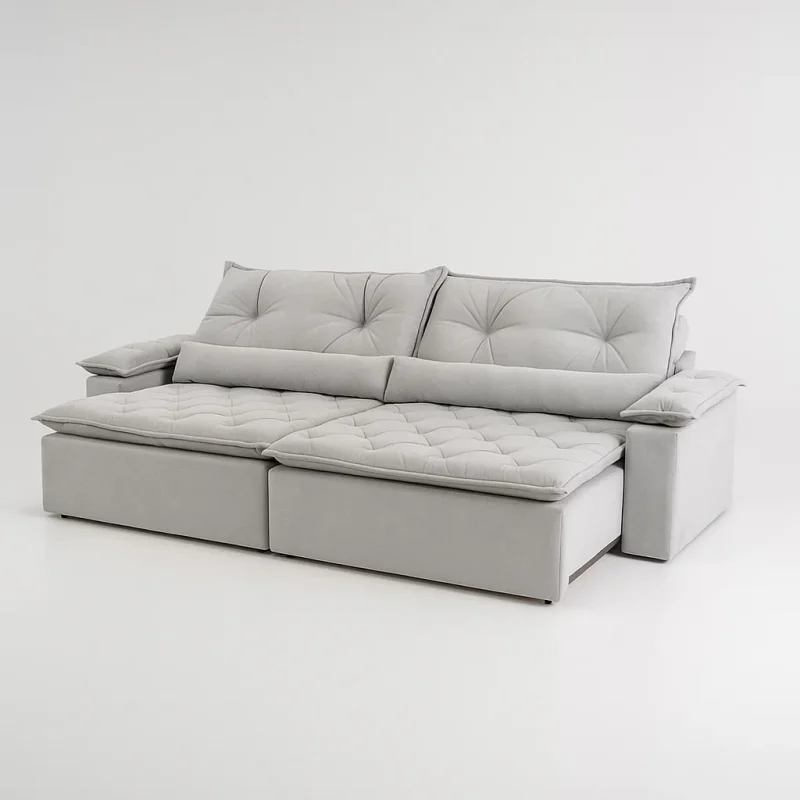 assets task 01jxdmj7j2ehkrhhwwd6tmmk21 1749583292 img 0 Sofá Retrátil e Reclinável Ambar - Veludo Jolie cinza - 240cm