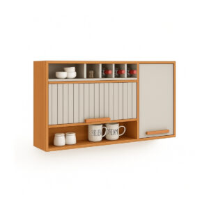 Armário de cozinha Júpiter 2 portas 1 basculhante - Cinamomo/Off White - 120x68