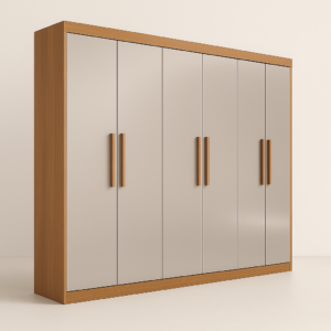 Guarda-Roupa 6 Portas 6 Gavetas Memphis - Cinamomo/Off White - 206x218