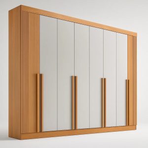 Guarda-Roupa Ripado Boston 275x240 - Cinamomo/Off White