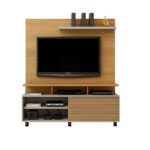 Home com suporte TV até 60 polegadas e com rodinhas Nobre - Cinamomo / Off White