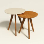 Conjunto de Mesa Lateral Gardenia - Nature Off White
