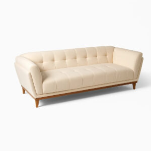 Sofá de 3 Lugares Bologna - Chenile Linho Creme - 236cm