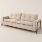 Sofá 3 lugares Madri - Chenille Bouclê Creme - 216cm