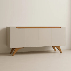 Buffet 4 Portas Atenas - Off White/Naturalle