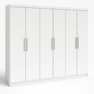 Guarda-Roupa 6 Portas 6 Gavetas Memphis - Branco- 206x218