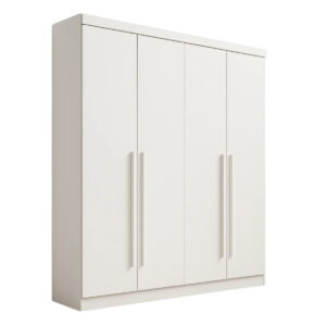 Guarda-roupa Ripado 4 portas 3 gavetas Detroit - Branco - 185x240