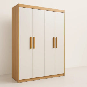 Guarda-Roupa 4 Portas 3 Gavetas Memphis Cinamomo/Off White - 138x218