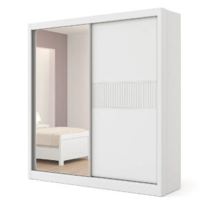 Guarda-roupa Ripado 2 Portas 3 Gavetas Houston Branco - 230x185