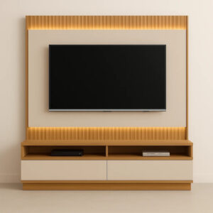 Rack + Painel Baeza com Led - Tuari/Off White