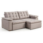 Sofá Retrátil e Reclinável Astreu - Linho  Creme - 200cm