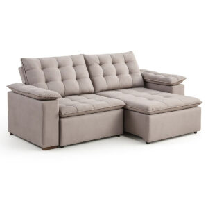 Sofá Retrátil e Reclinável Astreu - Linho  Creme - 200cm