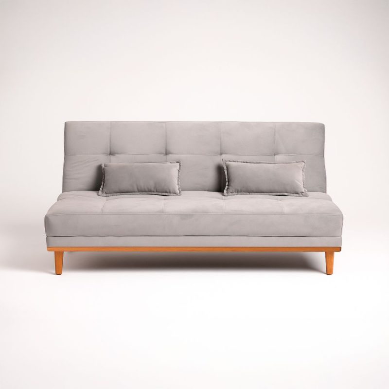 1 4 Sofá Cama Madrid 182cm - Veludo Cinza