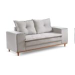 Sofá de 2 Lugares Zafira 160cm - Linho Cinza