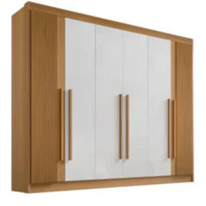 Guarda-roupa Ripado 6 portas 6 gavetas Columbus Cinamomo - 278x240